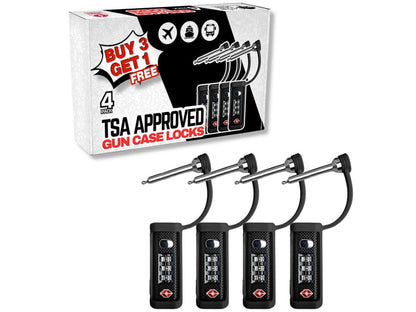 4-Pack TSA Approved MonoShaft™ Gun Case Lock