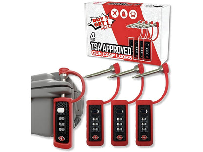 4-Pack TSA Approved MonoShaft™ Gun Case Lock