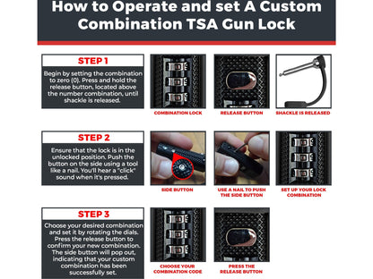 4-Pack TSA Approved MonoShaft™ Gun Case Lock