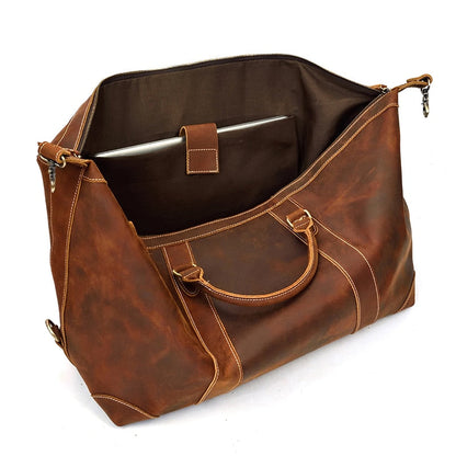 The Eira Vintage Leather Weekender Duffel