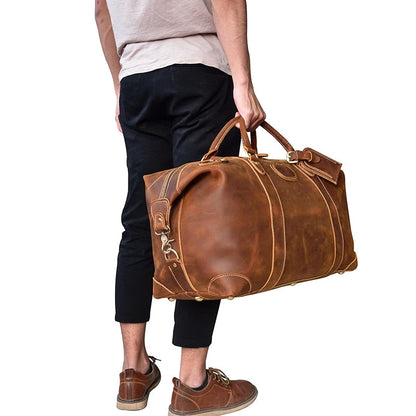 The Eira Vintage Leather Weekender Duffel