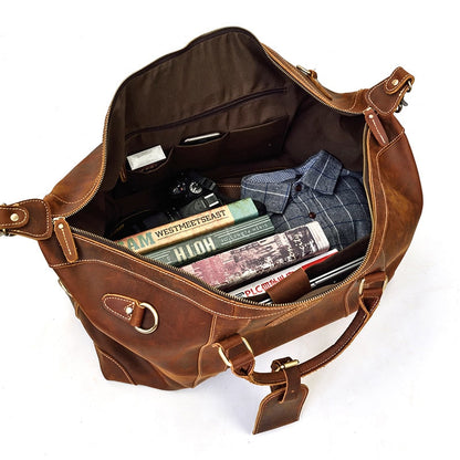 The Eira Vintage Leather Weekender Duffel