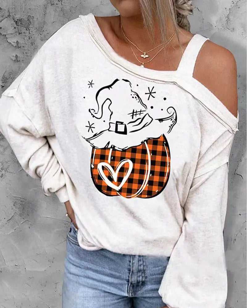 Halloween Christmas Pumpkin Printed Thin Sweater For Women Travel Essentials Shop Travel Happy Travel Happy