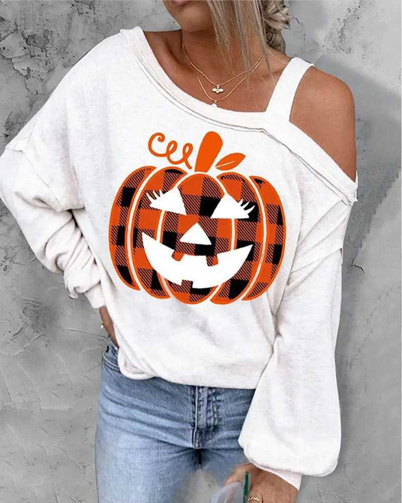 Halloween Christmas Pumpkin Printed Thin Sweater For Women Travel Essentials Shop Travel Happy Travel Happy 