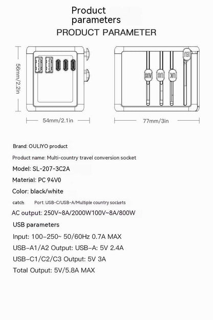 International Universal Travel Conversion Plug Dual C Socket Travel Essentials Shop Travel Happy Travel Happy 