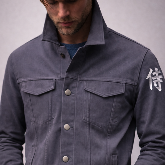 Kinetix Warrior Kanji Men's Cotton Jacket - Fossil Gray