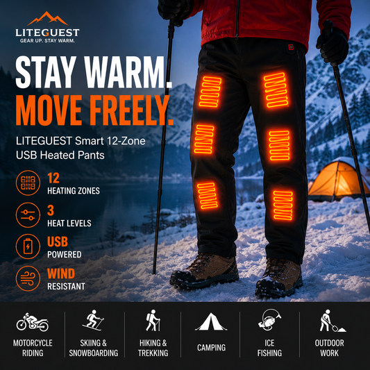 LITEGUEST 12-Zone Heated Pants | USB Heated Winter Pants
