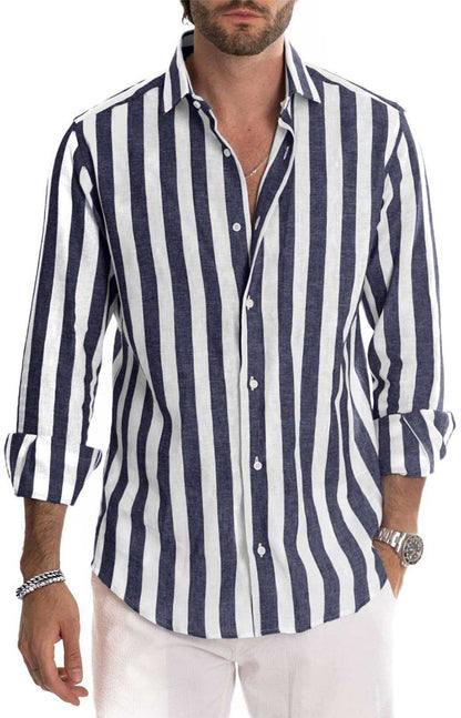 Loose Polo-Collar Striped Shirt T-Shirt Travel Essentials Shop Travel Happy Travel Happy