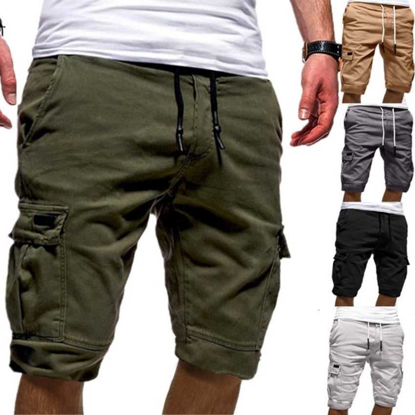 men's clothing Men’s Casual Jogger Sports Cargo Shorts - Military Combat Workout Gym Trousers Travel Happy Men's Travel Wear