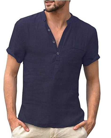 Men’s Casual Linen Polo Shirt Polo Travel Essentials Shop Travel Happy Travel Happy 