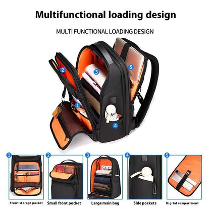 Men's Large-capacity Backpack Multi-functional Business Commute Travel Essentials Shop Travel Happy Travel Happy 