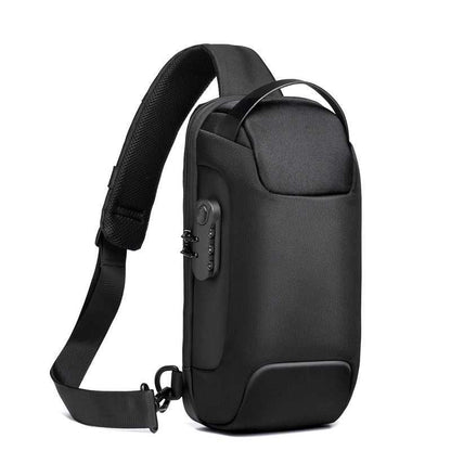 Men’s Oxford Crossbody Shoulder Bag Waterproof USB Anti-theft Travel Essentials Shop Travel Happy Travel Happy 