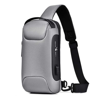 Men’s Oxford Crossbody Shoulder Bag Waterproof USB Anti-theft Travel Essentials Shop Travel Happy Travel Happy 