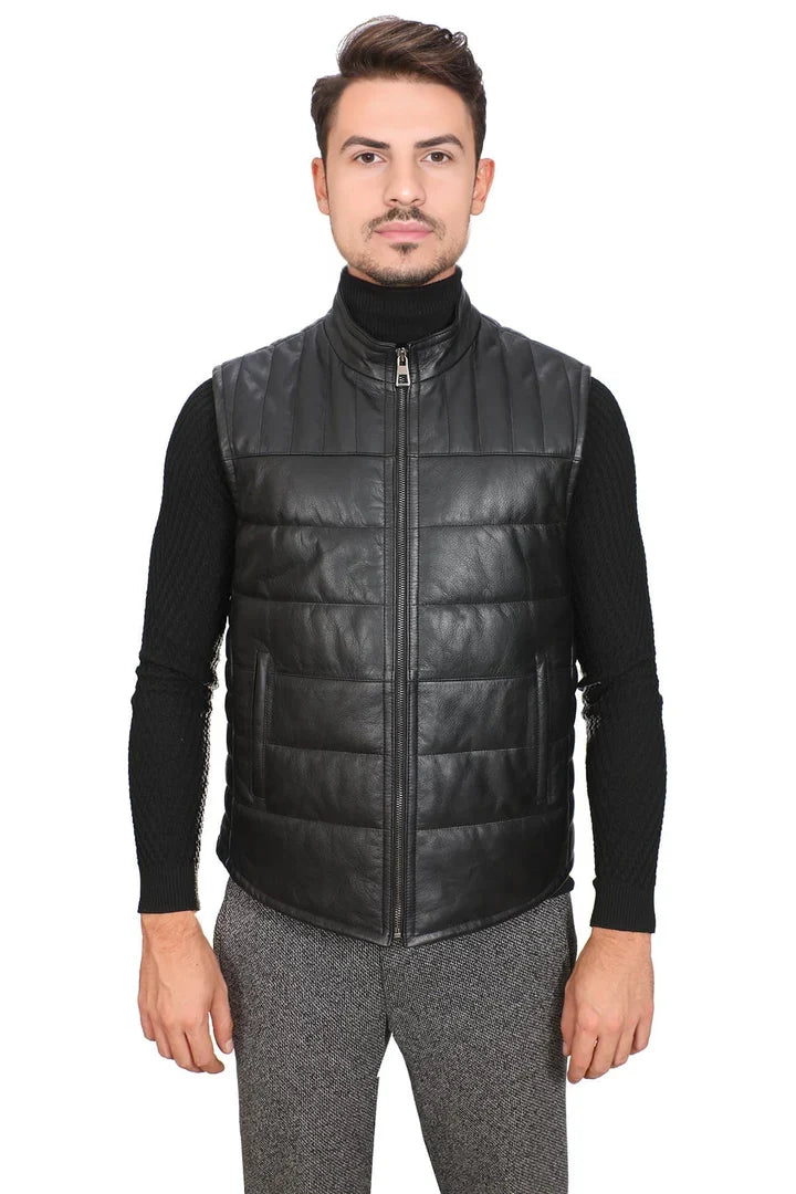 Martin Jackets Anthony Men's Black Leather Vest