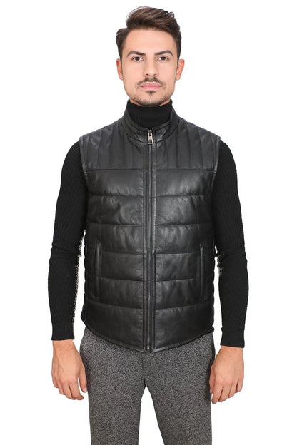 Martin Jackets Anthony Men's Black Leather Vest