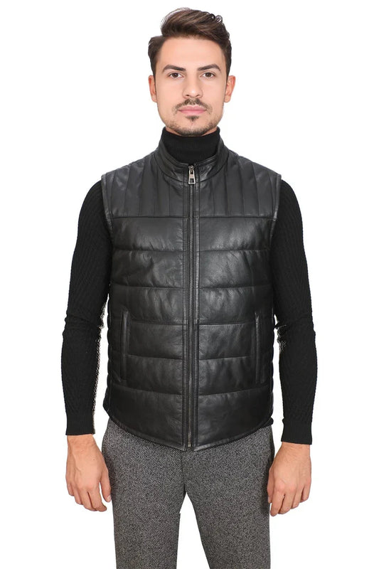 Martin Jackets Anthony Men's Black Leather Vest