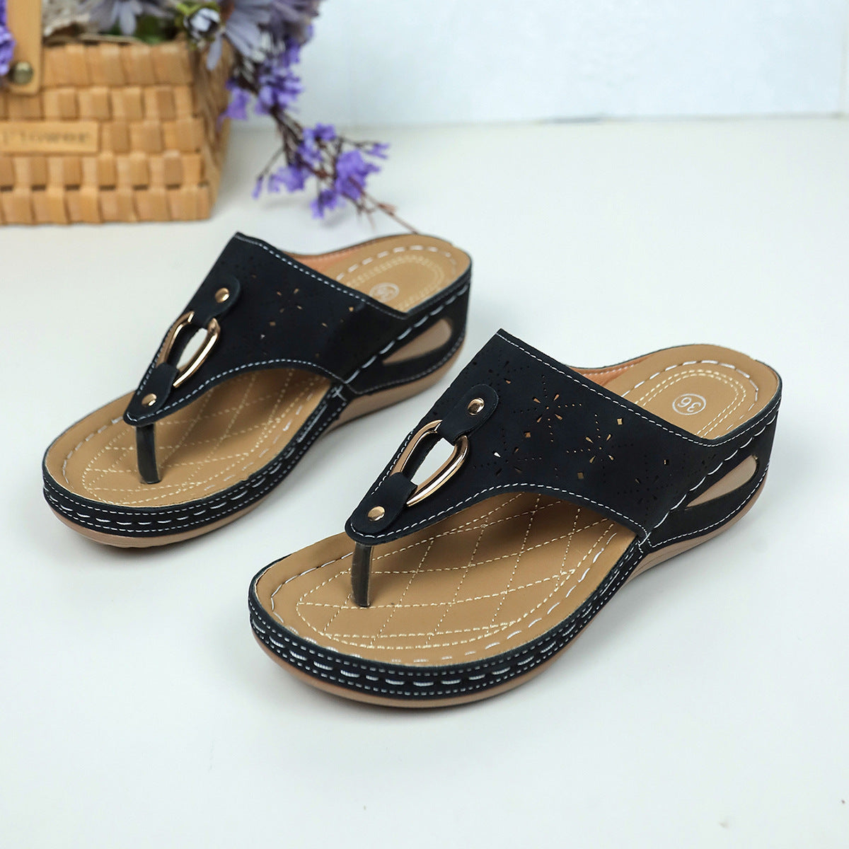 Wedge Lightweight Flip-flops Casual Beach Slippers