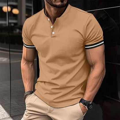 Men's Slim Fit Sports Button Pocket Short-Sleeved Shirt