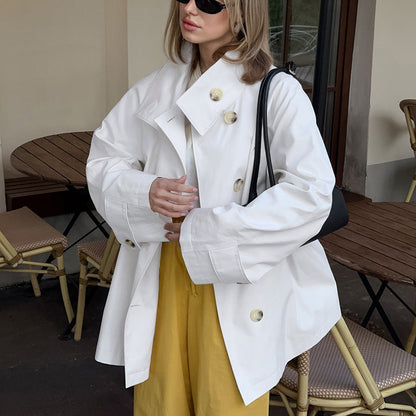 Women's Relaxed-Fit Single-Breasted Trench Coat
