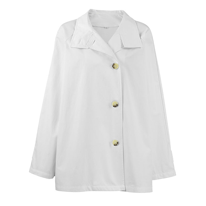 Women's Relaxed-Fit Single-Breasted Trench Coat