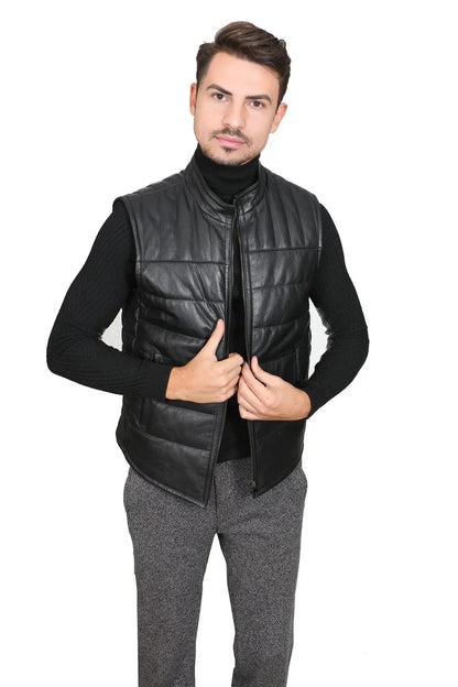 Martin Jackets Anthony Men's Black Leather Vest