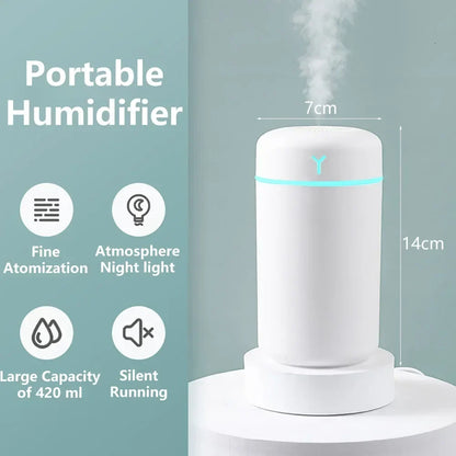 Portable Air Humidifier Essential Aroma Oil humidificadores Home Car Cool Mist Sprayer Fragrance Purifier perfume Diffuser 420ML