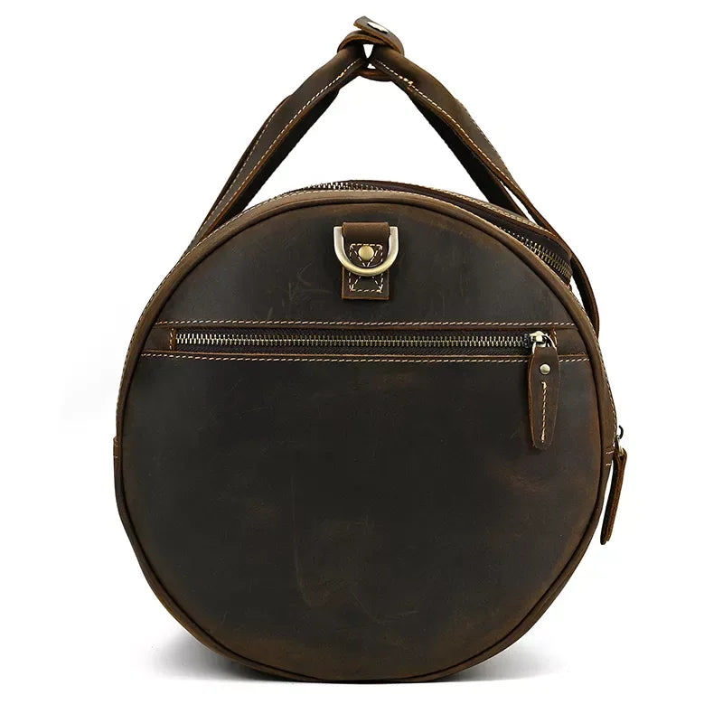The Wainwright Weekender | Round  Vintage Leather Weekender