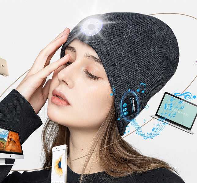 Wireless Night Run Earphone Beanie Hats Travel Happy Travel Happy 