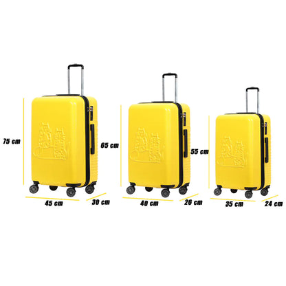 Biggdesign Cats Hardshell Spinner Luggage Set, Yellow, 3 Pcs.