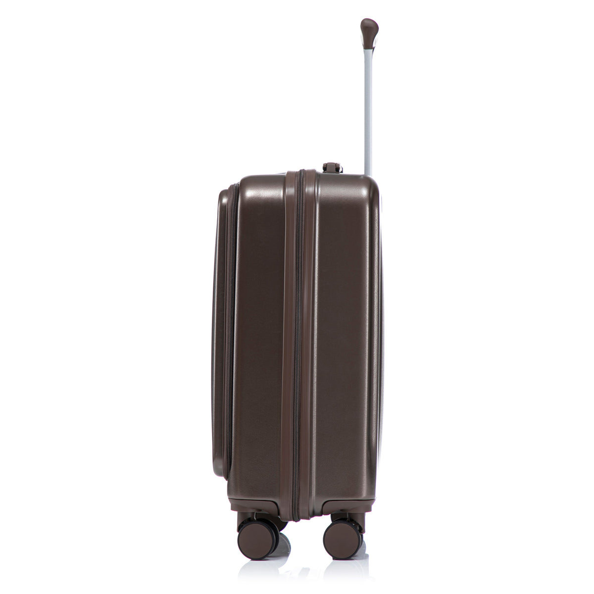 ABS Spinner Wheel Luggage Set with Cosmetic Case - Brown