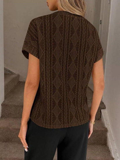 Women's Diamond-Pattern Round-Neck Top