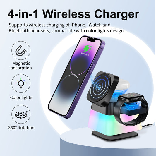 Magnetic Fast Charging Station for iPhone, Apple Watch, and Air Pods