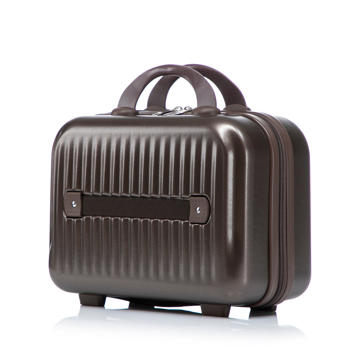 ABS Spinner Wheel Luggage Set with Cosmetic Case - Brown