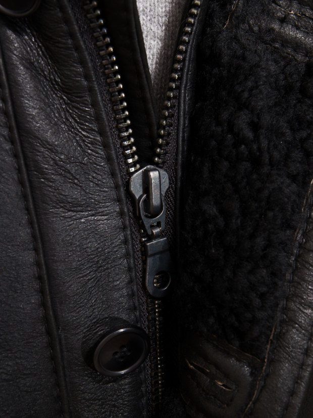 Martin Jackets Boehmer Men's Black Leather Shearling Jacket