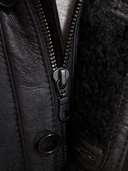 Martin Jackets Boehmer Men's Black Leather Shearling Jacket
