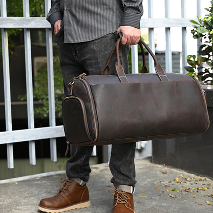 Vintage Multifunctional Leather Duffle Bag