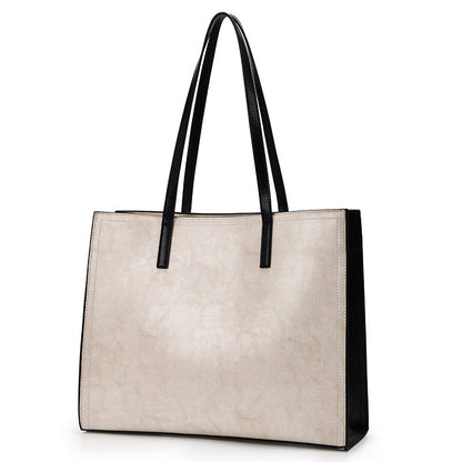 Women’s Luxe Cowhide Casual Commuter Tote Bag