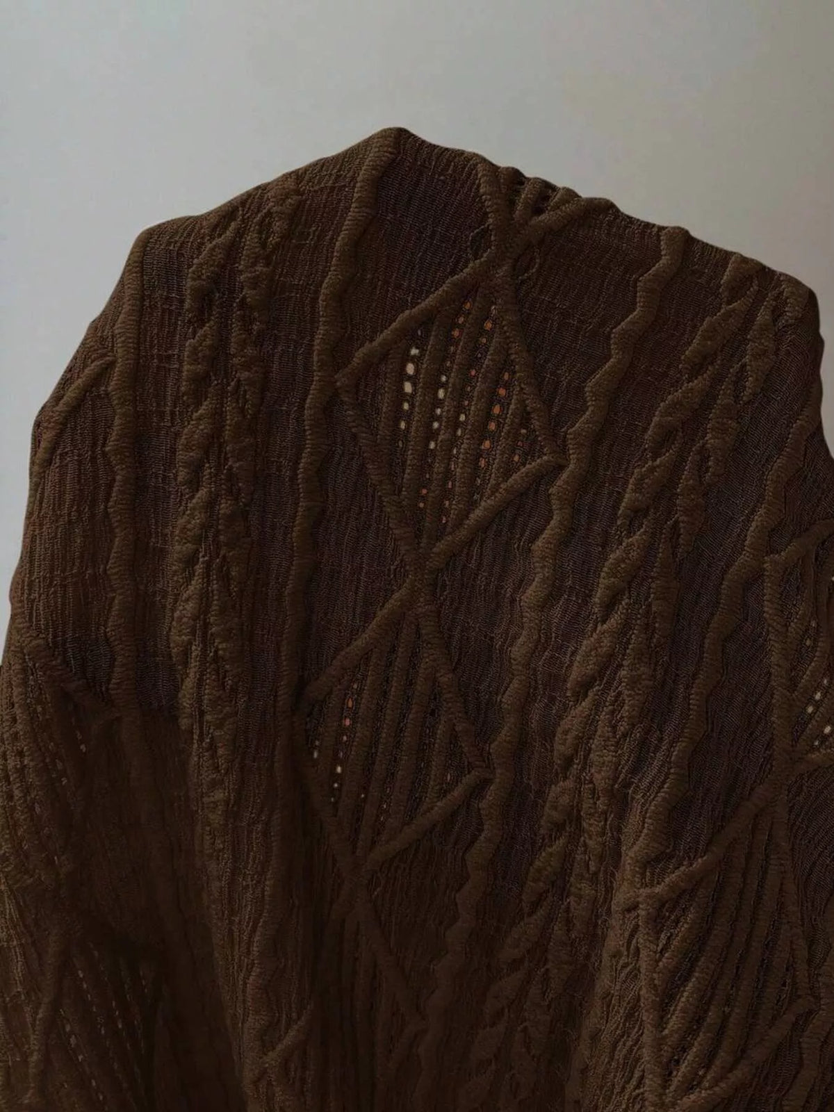Women's Diamond-Pattern Round-Neck Top