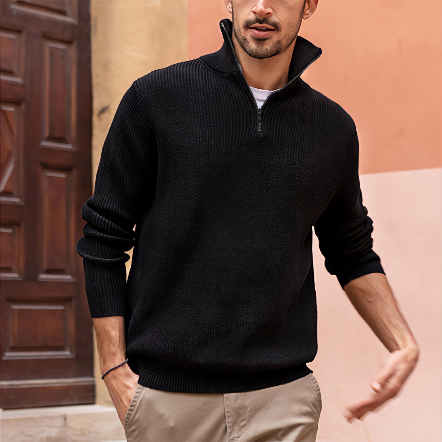 The Zip-Up High Neck Polo – Modern Comfort with a Twist