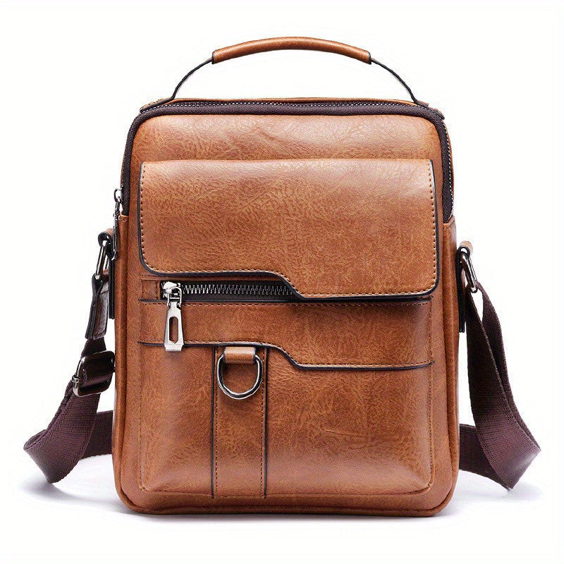 Men's Leather Crossbody Messenger Bag