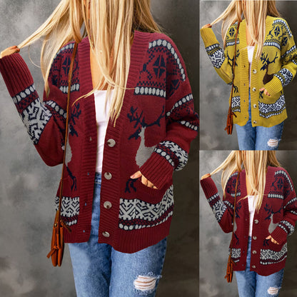 Holiday Cheer Cardigan Coat Travel Happy Women's Fall Wear