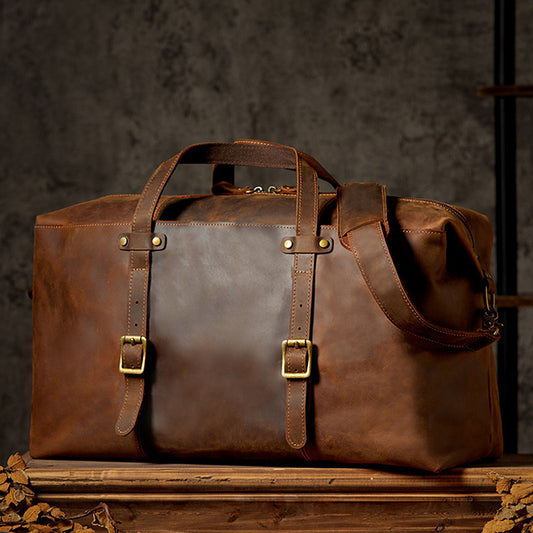 Genuine Leather Large-Capacity Luggage Bag