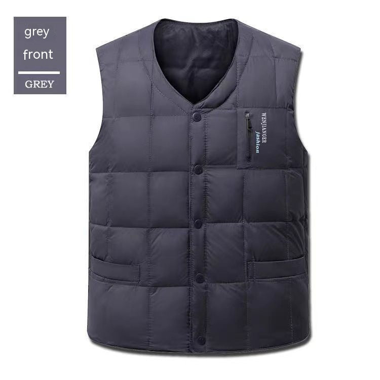 Men's Plus-Sized Duck Down Vest – Stay Warm in Style - Travel Happy 