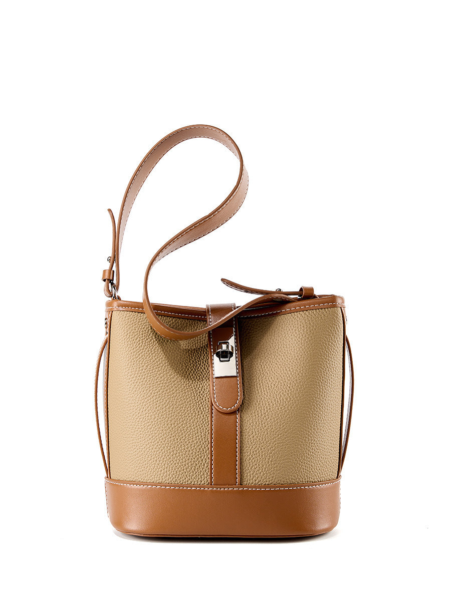 NewLuxe Carryall Cowhide Bucket Bag