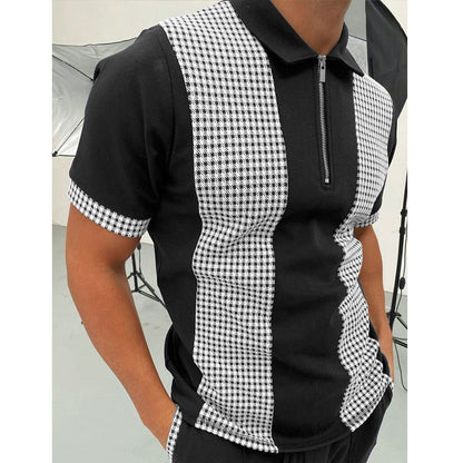 Versatile Men's Polo Shirt with Stand-Up Collar