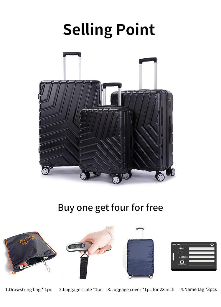 3-Piece Hardside Luggage Set with TSA Lock – Navy
