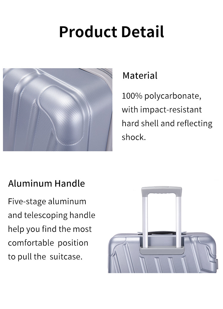 3-Piece Hardside Luggage Set with TSA Lock – Navy