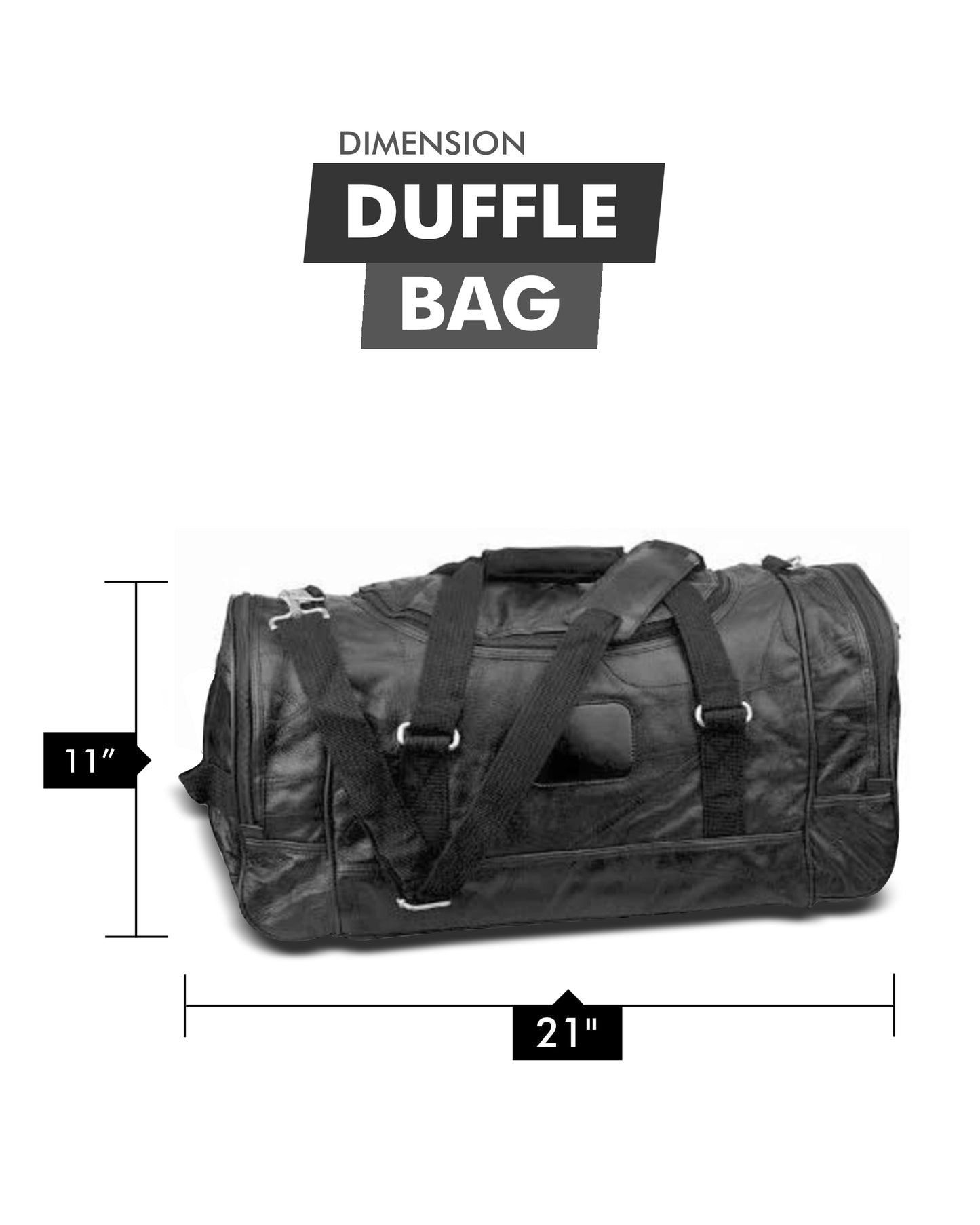 21-Inch Genuine Leather Duffle Bag