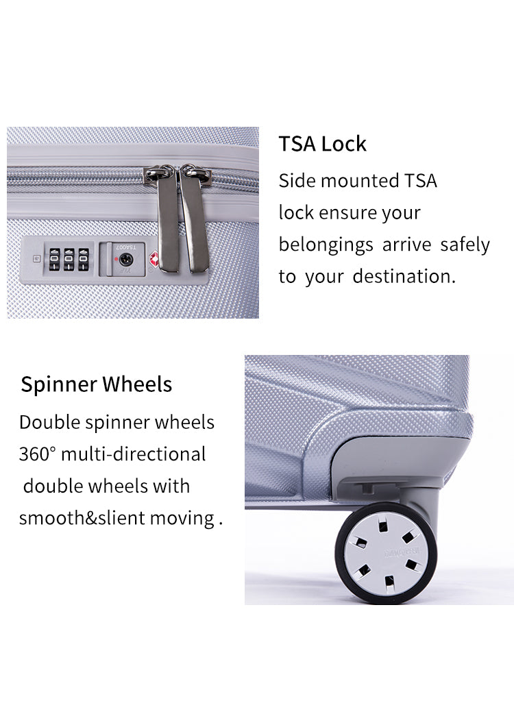 3-Piece Hardside Luggage Set with TSA Lock – Navy