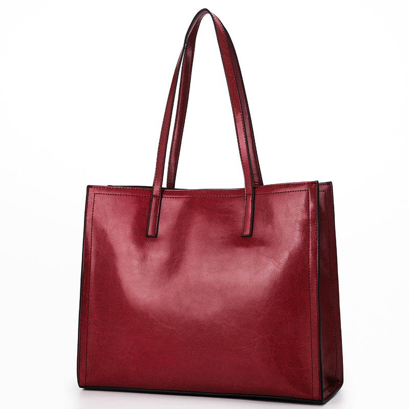 Women’s Luxe Cowhide Casual Commuter Tote Bag